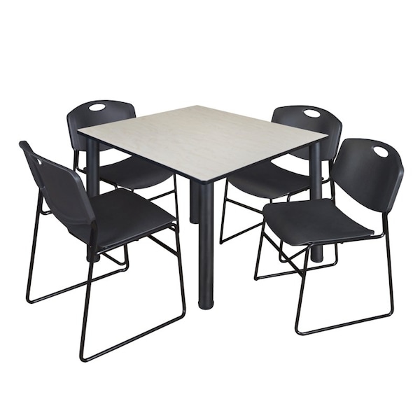 Regency Kee Square Table & Chair Set, Wood, Metal, Polypropylene Top TB4848PLBPBK44BK - main